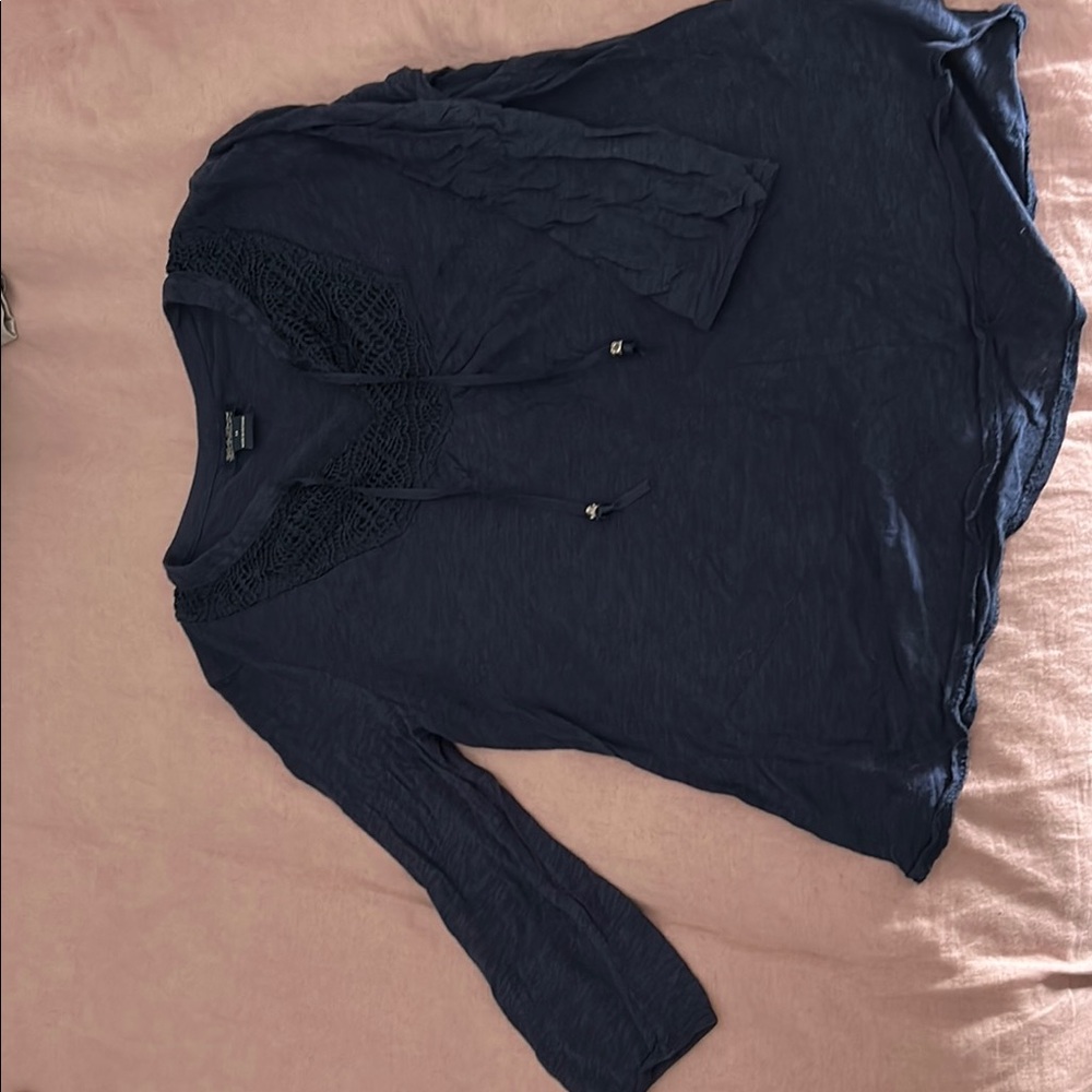 Lucky Brand Navy Blouse